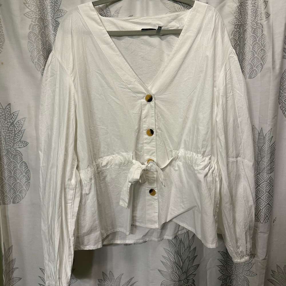 ASOS Button-Up Tie Waist Top - NWOT
